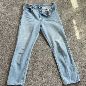 Levi's 501 Light Wash High Waisted Blue Straight Jeans W27 x L 28